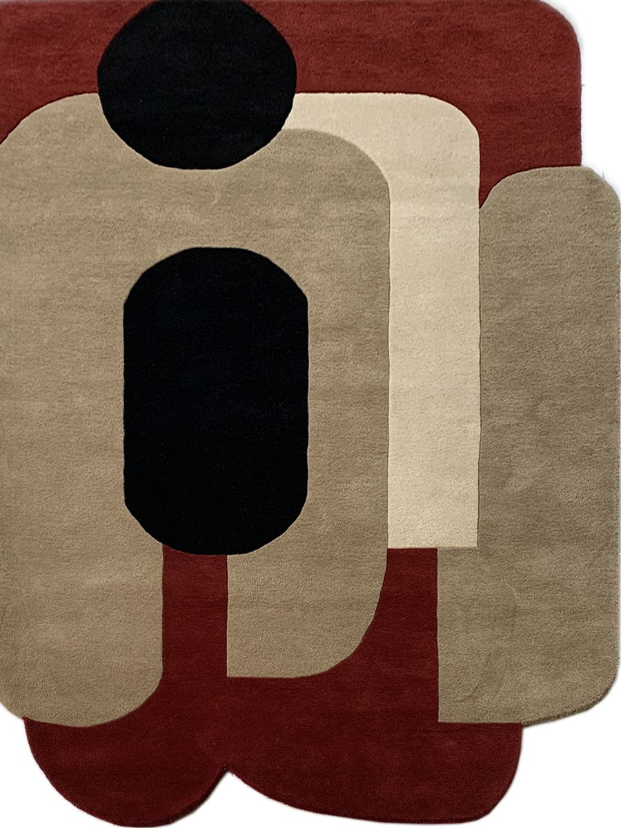 Bauhaus Abstract Geometric Area Rug
