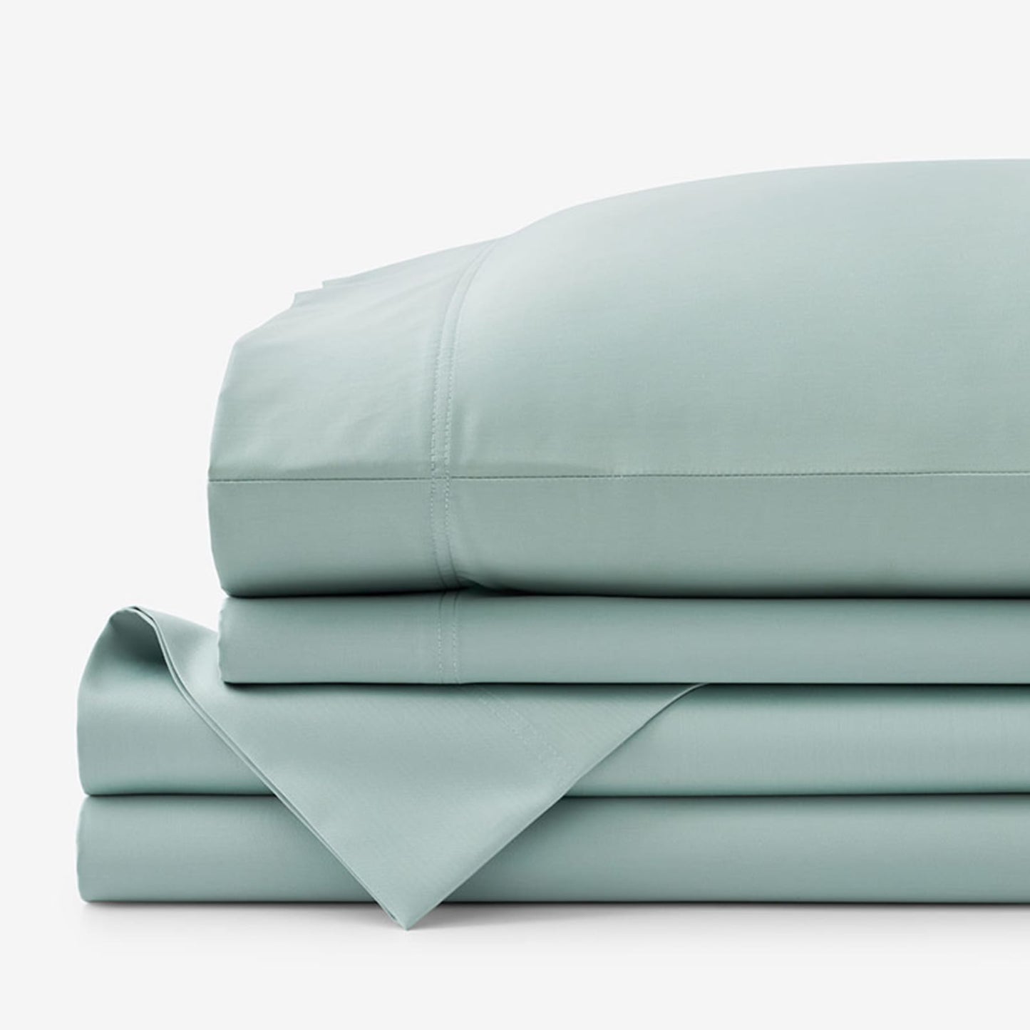 Tea Green Plain Bedsheet: with Pillow Cover