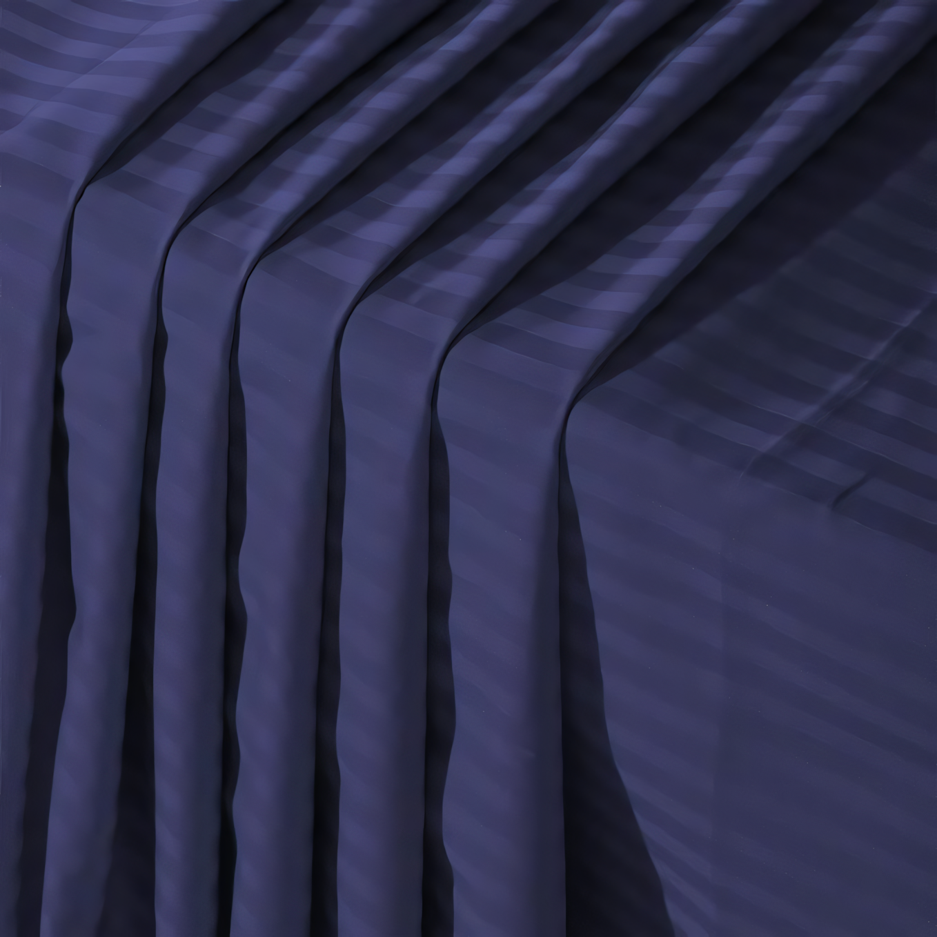 Navy Blue Stripe Design Bedsheet with Pillow Cover