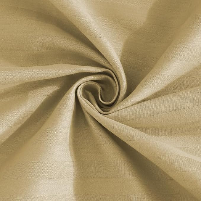 Beige Stripe Design Bedsheet with Pillow Cover