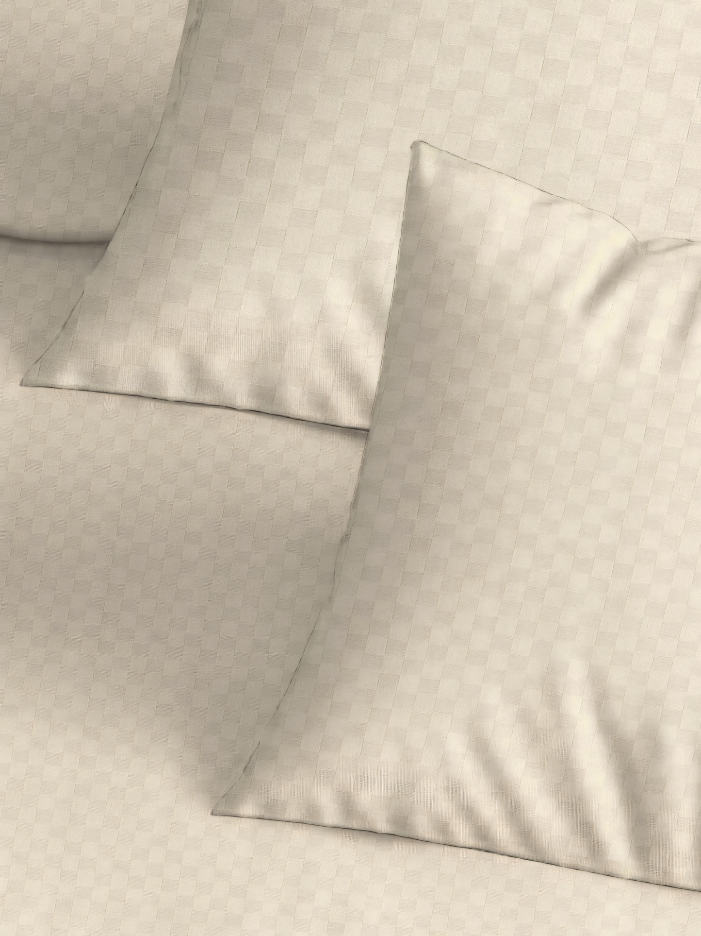 Pearl Dobby Checked Bedsheet with Pillow Cover
