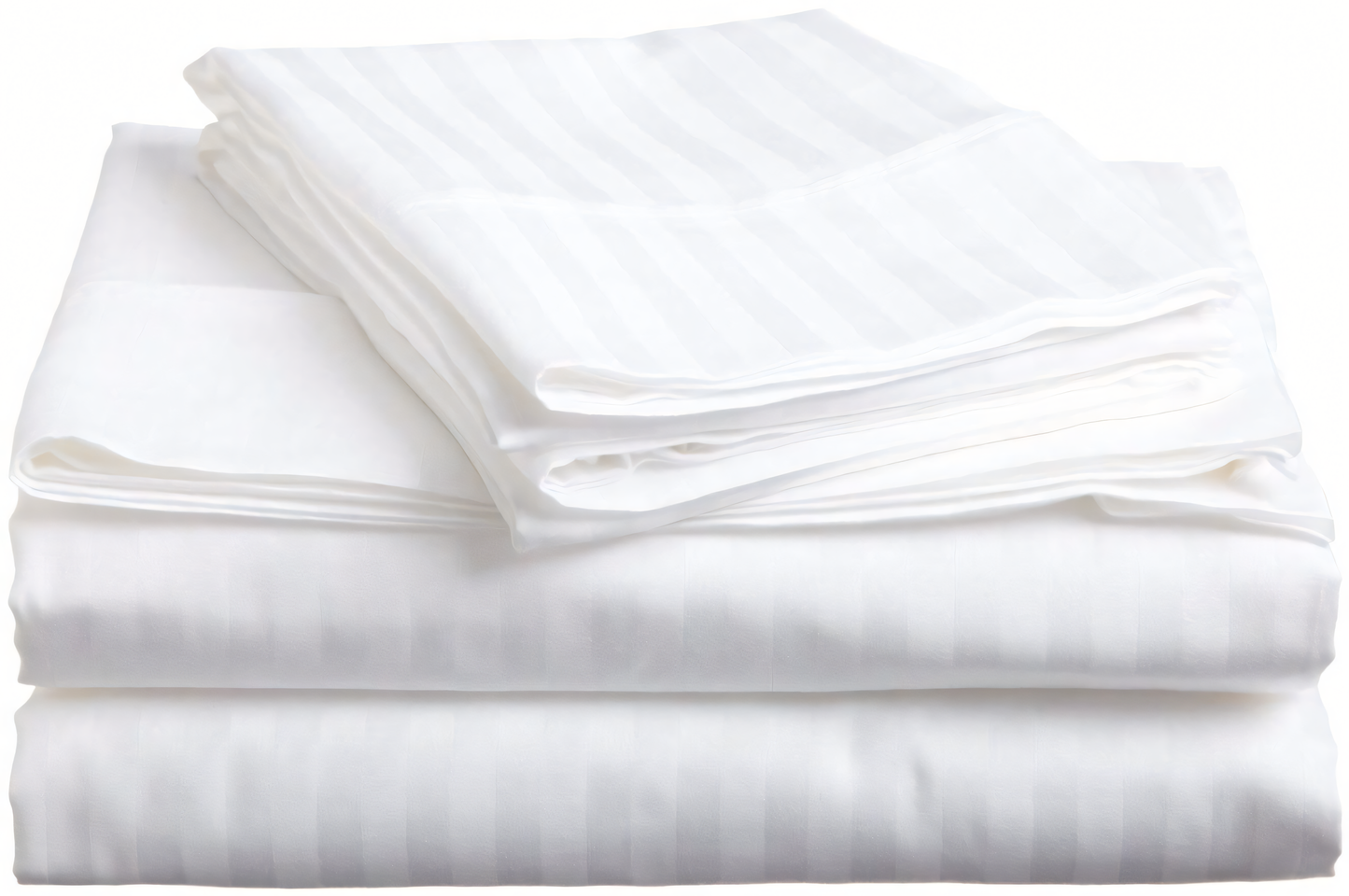 Satin Stripe 400 TC White Bedsheet