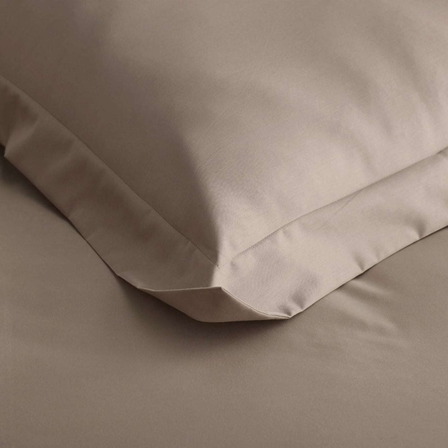 Beige Plain Bedsheet with Pillow Cover
