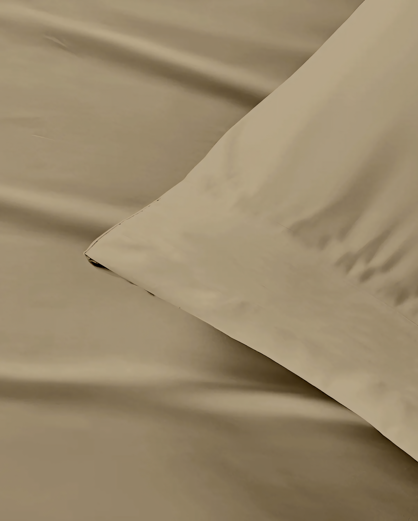 Khaki Plain Bedsheet with Pillow Cover