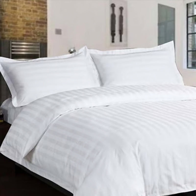 White Stripe Design Bedsheet with Pillow Cover