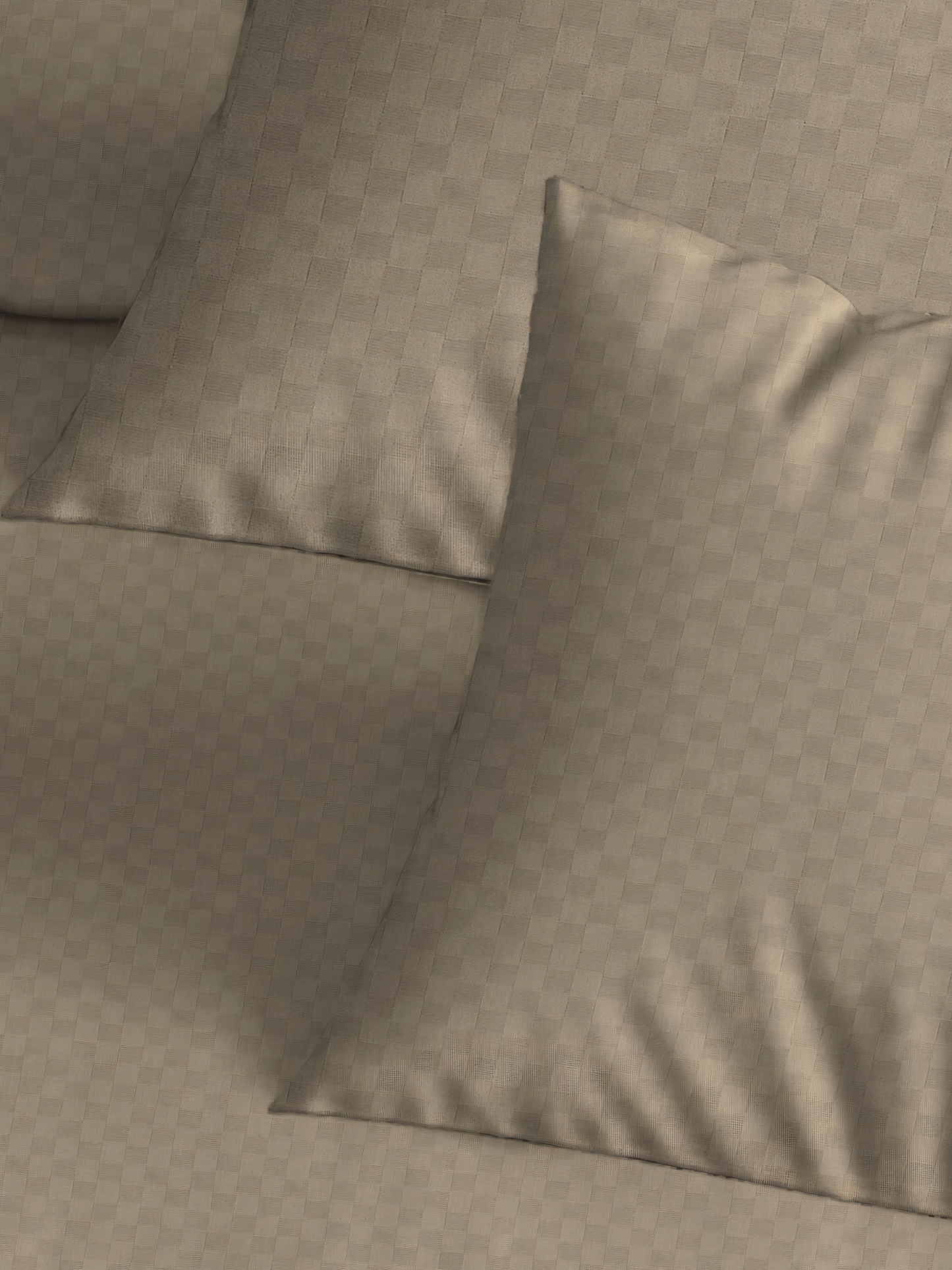 Smokey Dobby Checked Bedsheet with Pillow Cover