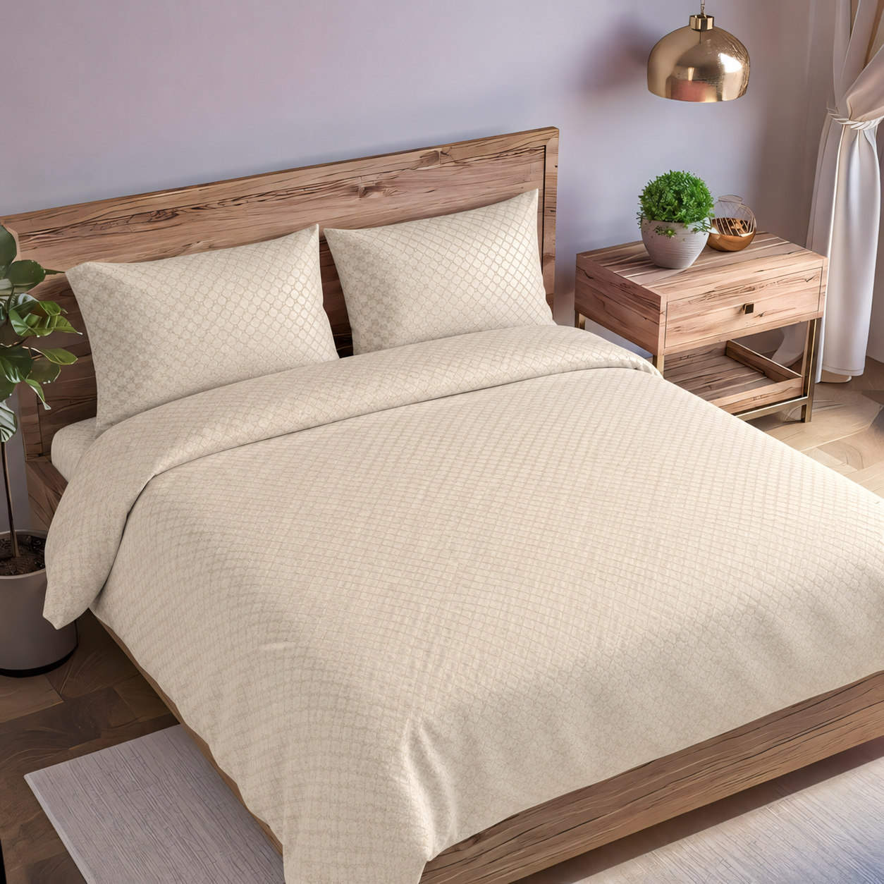 Pearl Dobby Checked Duvet Cover
