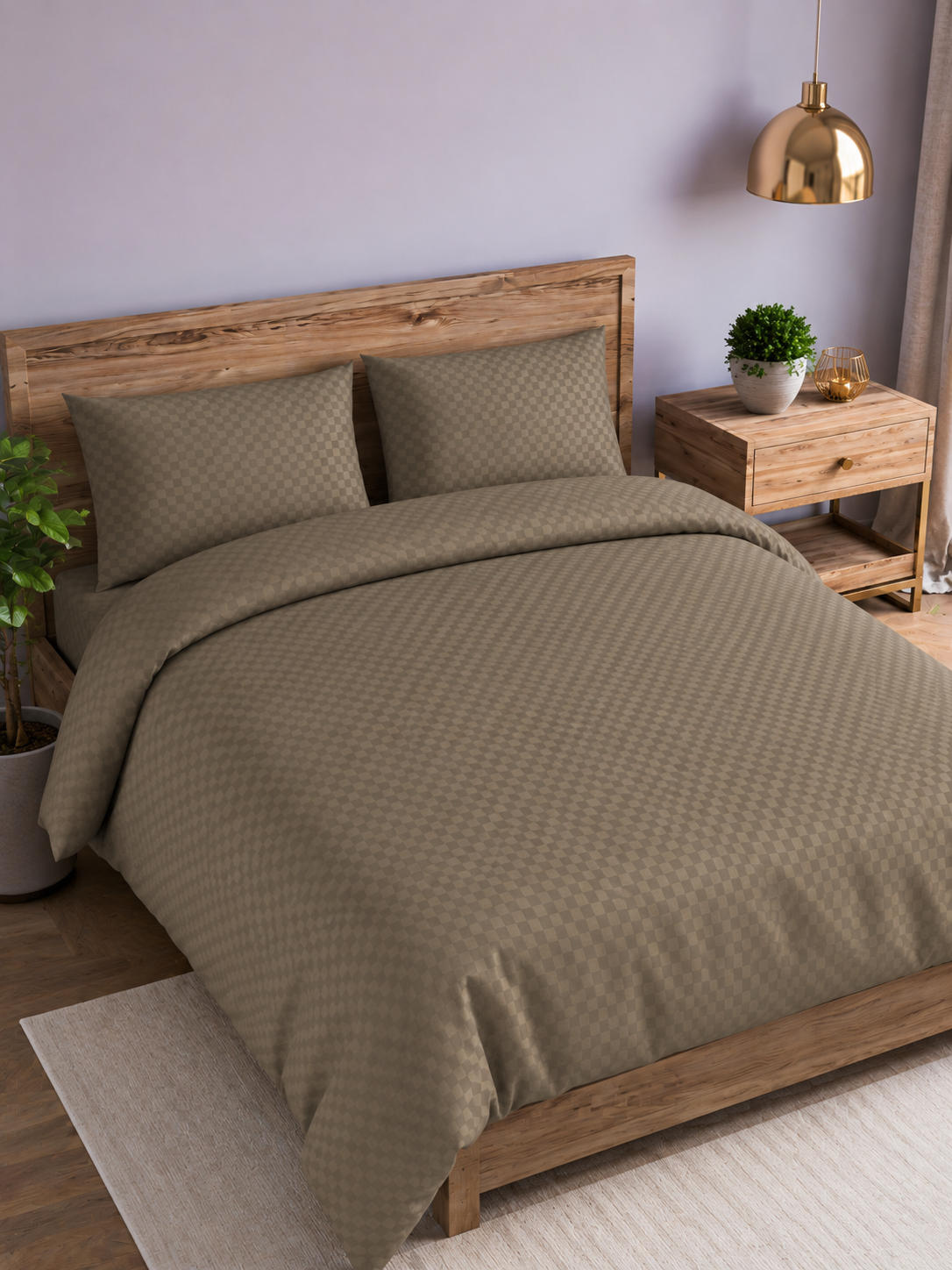 Smokey Dobby Checked Duvet Cover