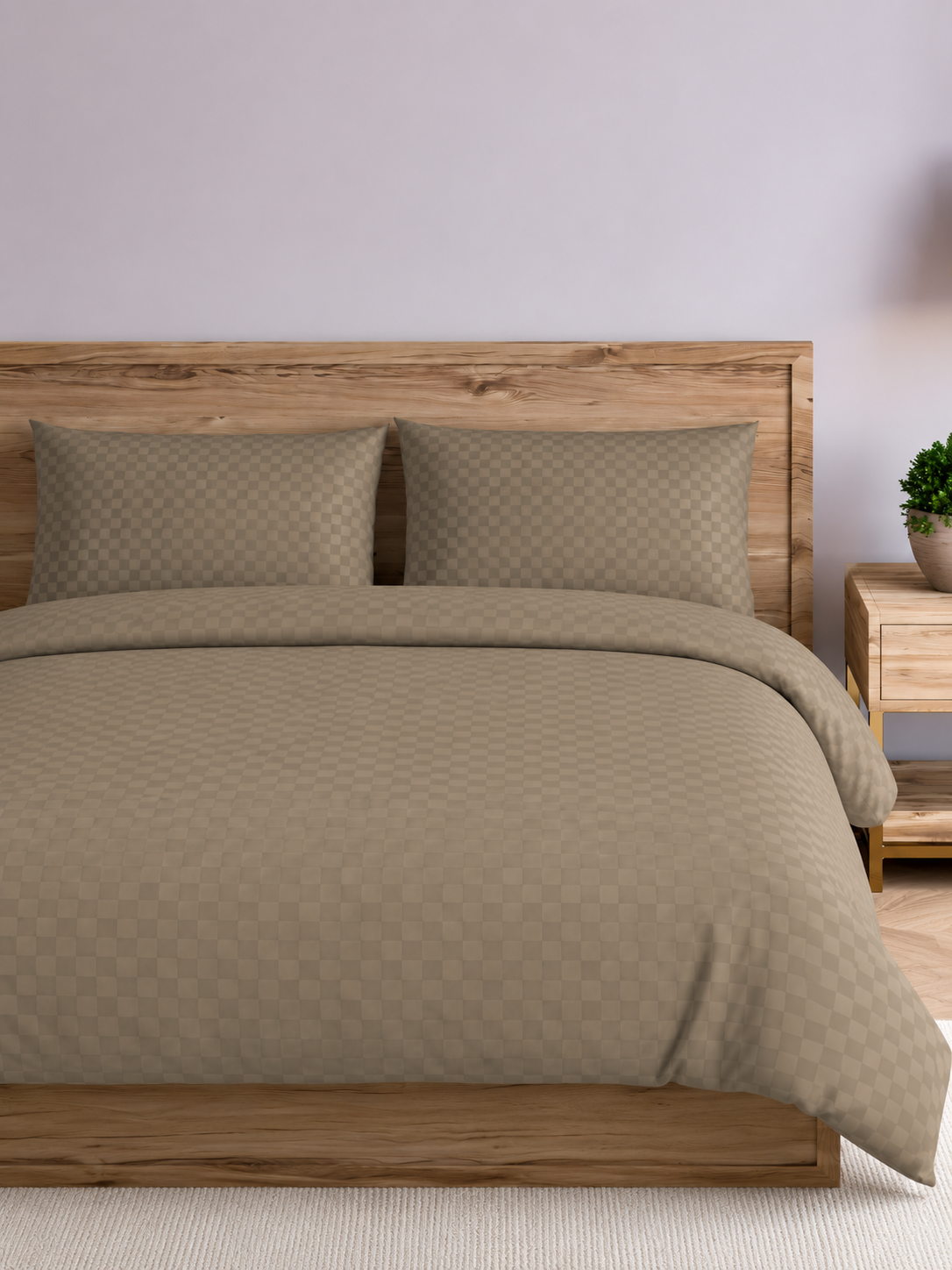 Smokey Dobby Checked Duvet Cover