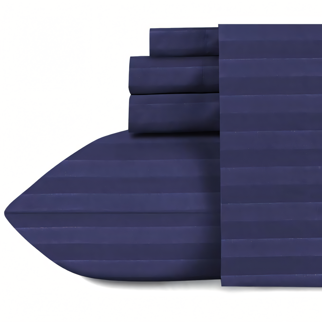 Navy Blue Stripe Design Bedsheet with Pillow Cover