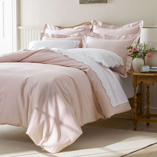 Blush Plain Bedsheet with Pillow Cover