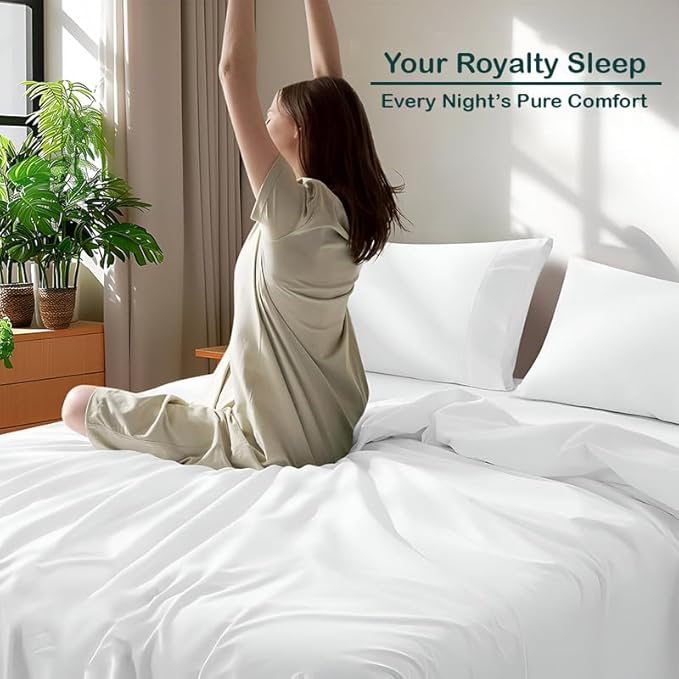 Plain White Bedsheet with Pillow Cover