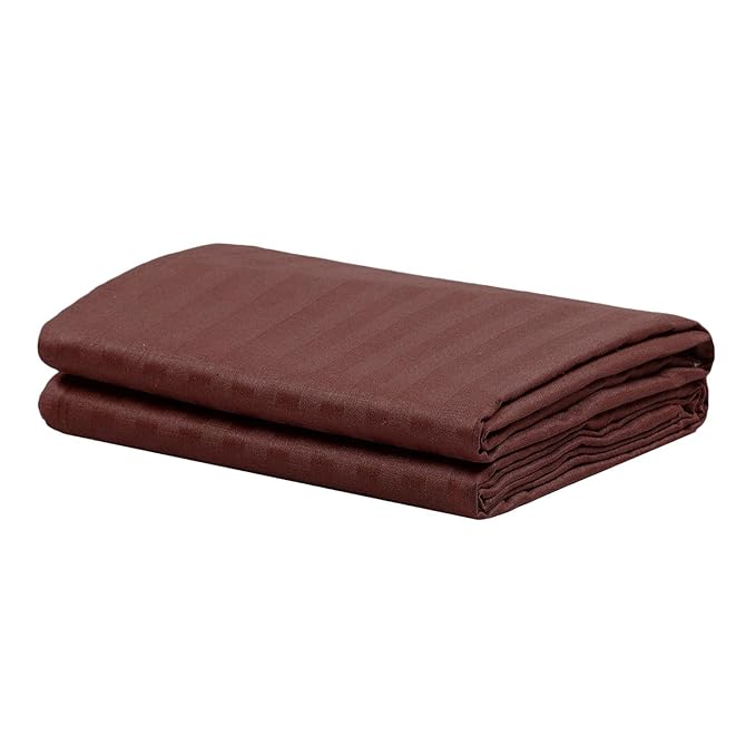 Coffee Stripe Design Bedsheet with Pillow Cover
