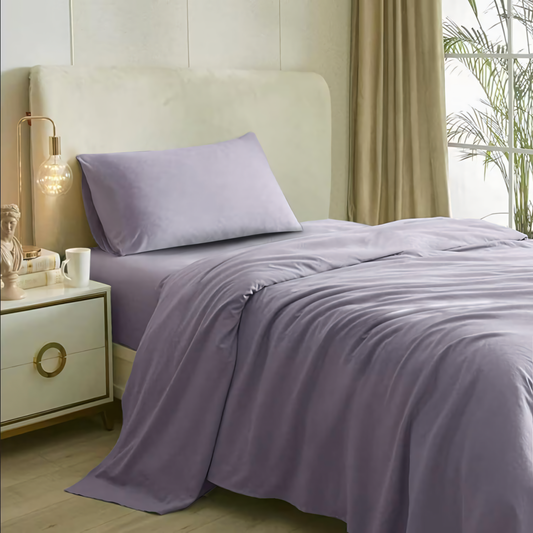 Mauve Plain Bedsheet with Pillow Cover