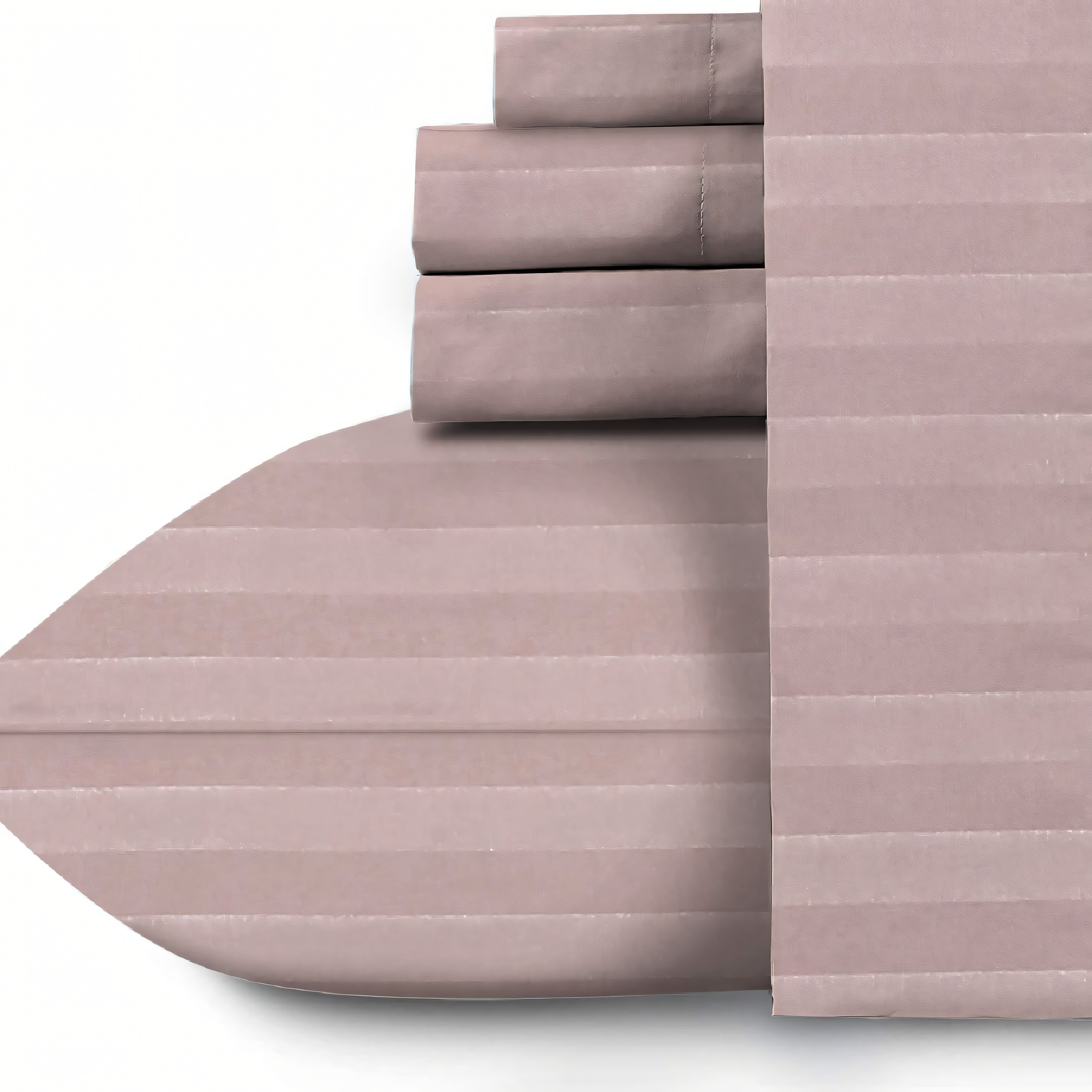 Cameo Rose Stripe Design Bedsheet with Pillow Cover