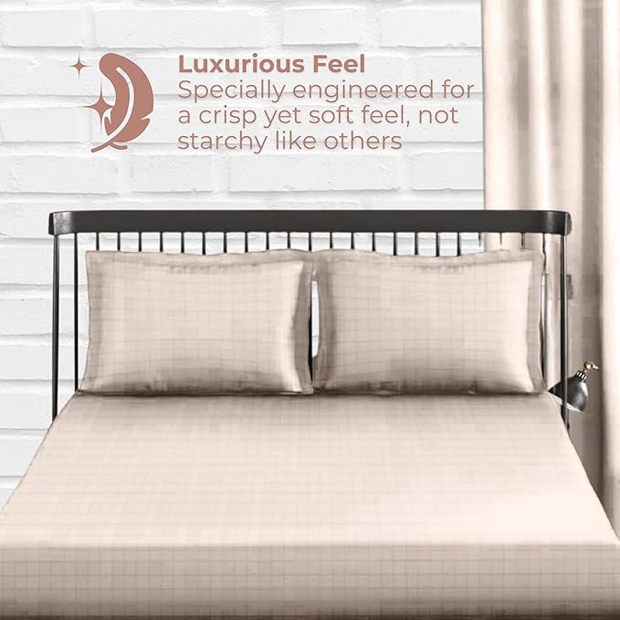 Pearl Window Checked Bedsheet with Pillow Cover