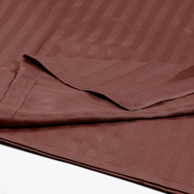 Coffee Stripe Design Bedsheet with Pillow Cover