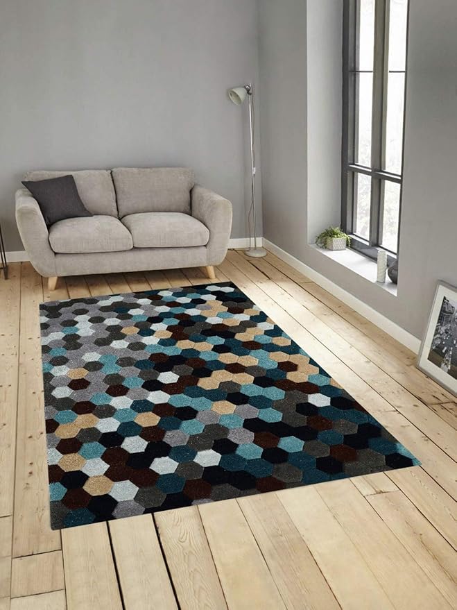 Hexagon Mosaic Area Rug