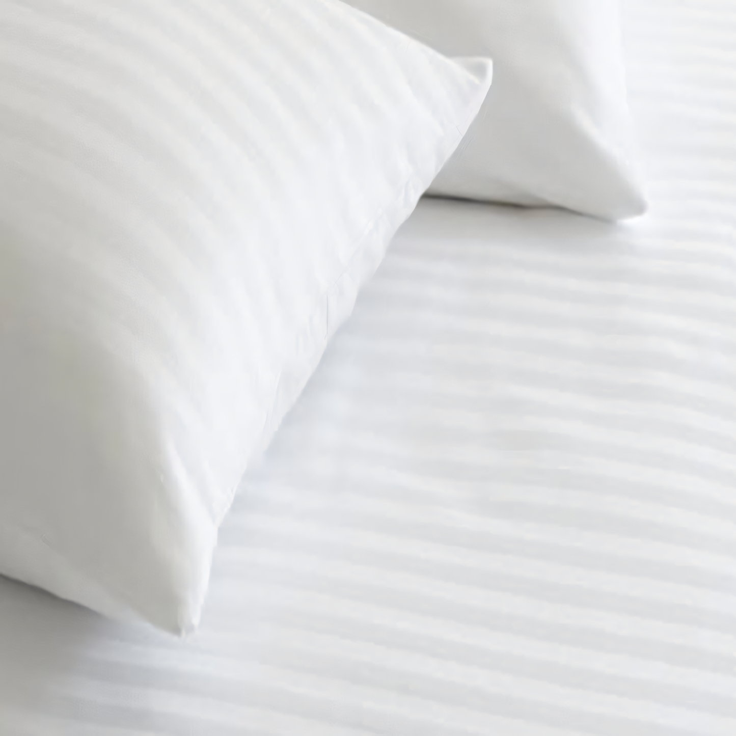 Satin Stripe 400 TC White Bedsheet