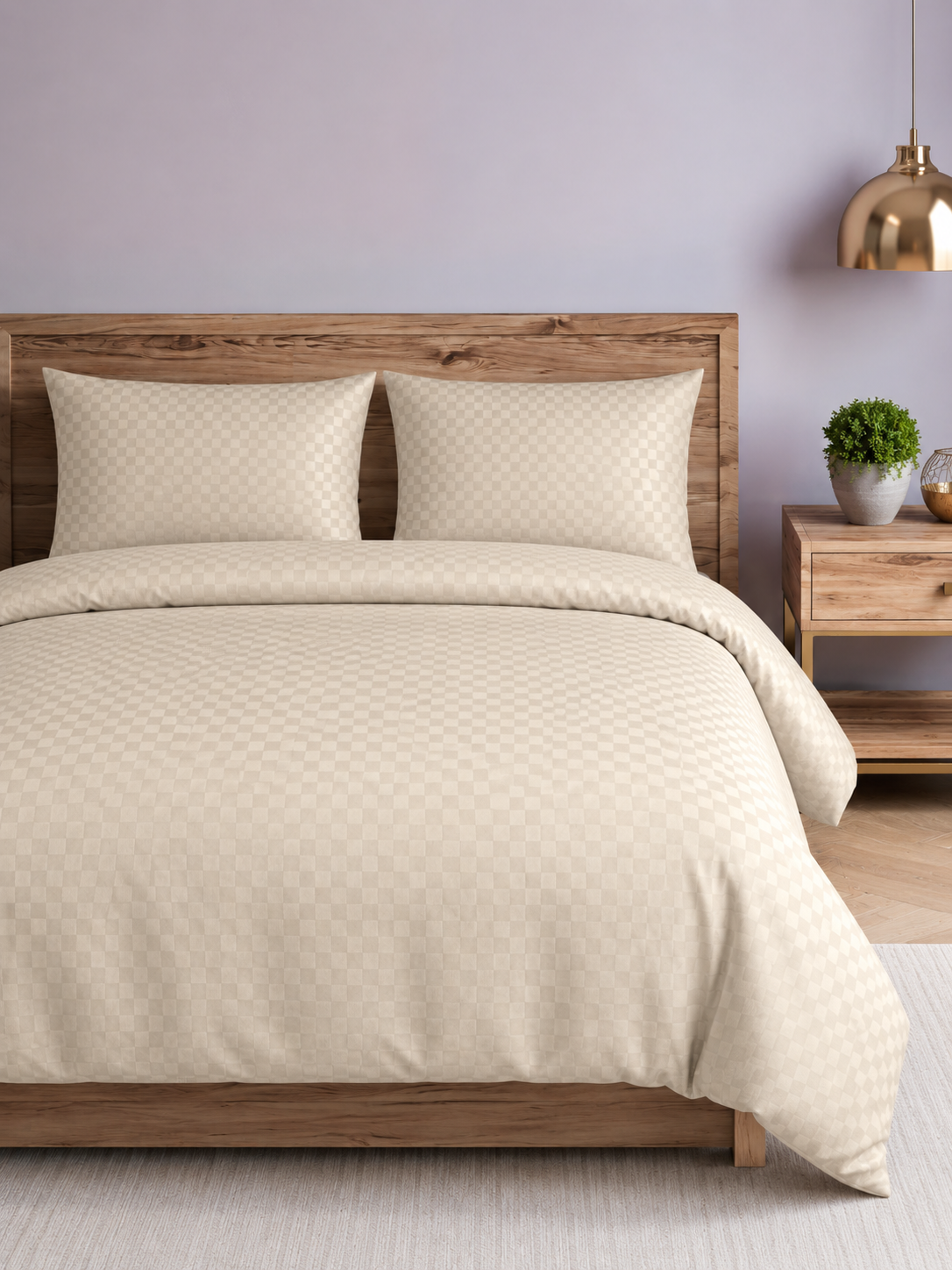 Pearl Dobby Checked Duvet Cover