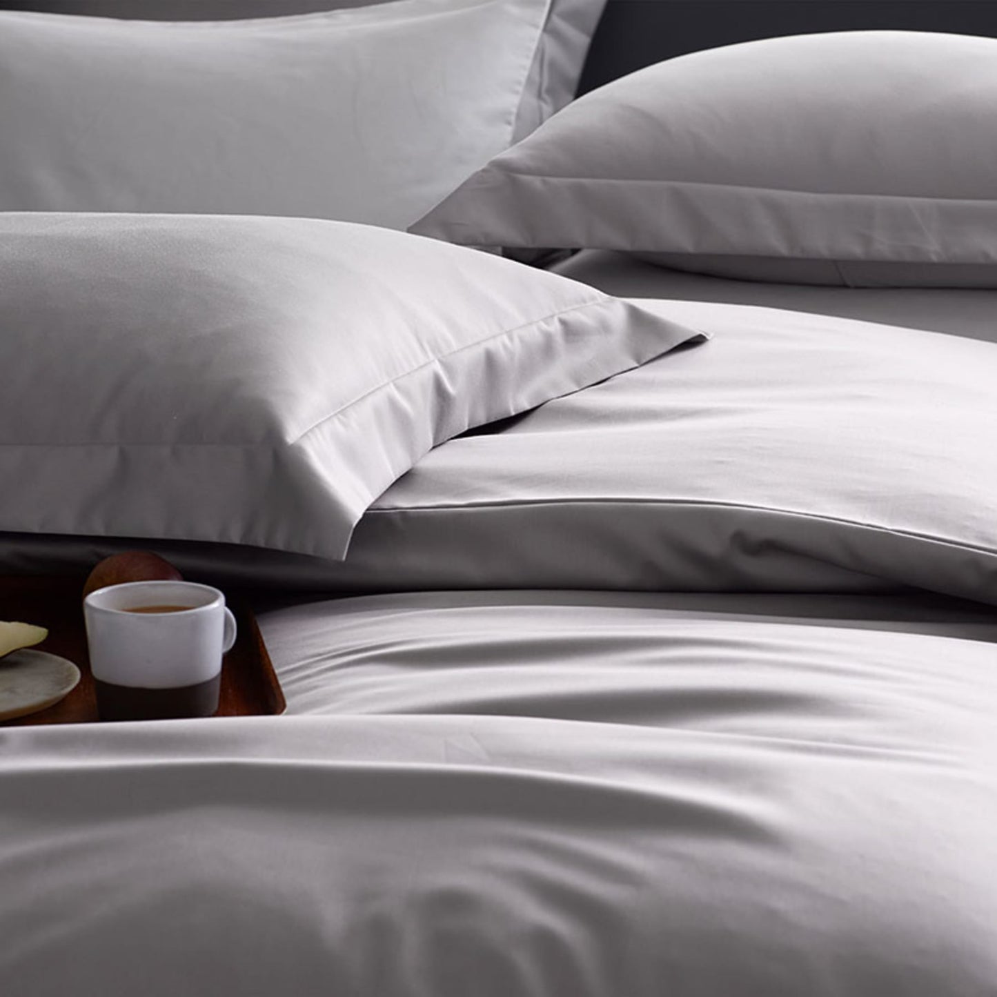 Silver Grey Plain Bedsheet with Pillow Cover